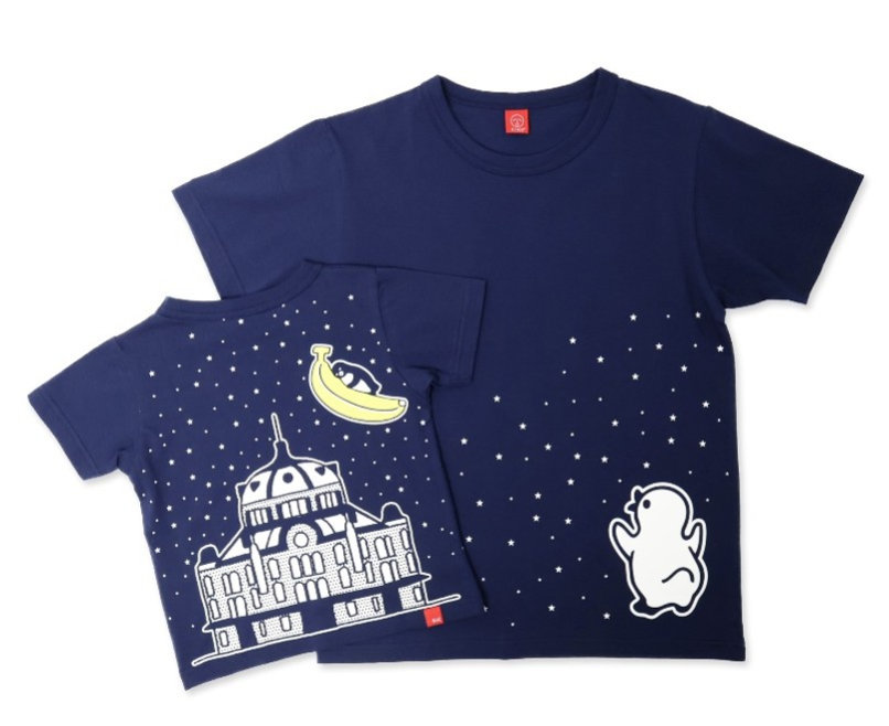 【Suicaのペンギン×OJICO】Tシャツ「丸の内駅舎とバナナ」