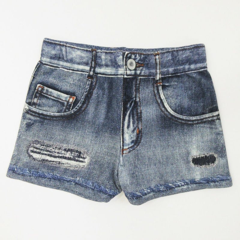 [返品・交換不可商品]ボトムス「フェイクデニムショートパンツ」