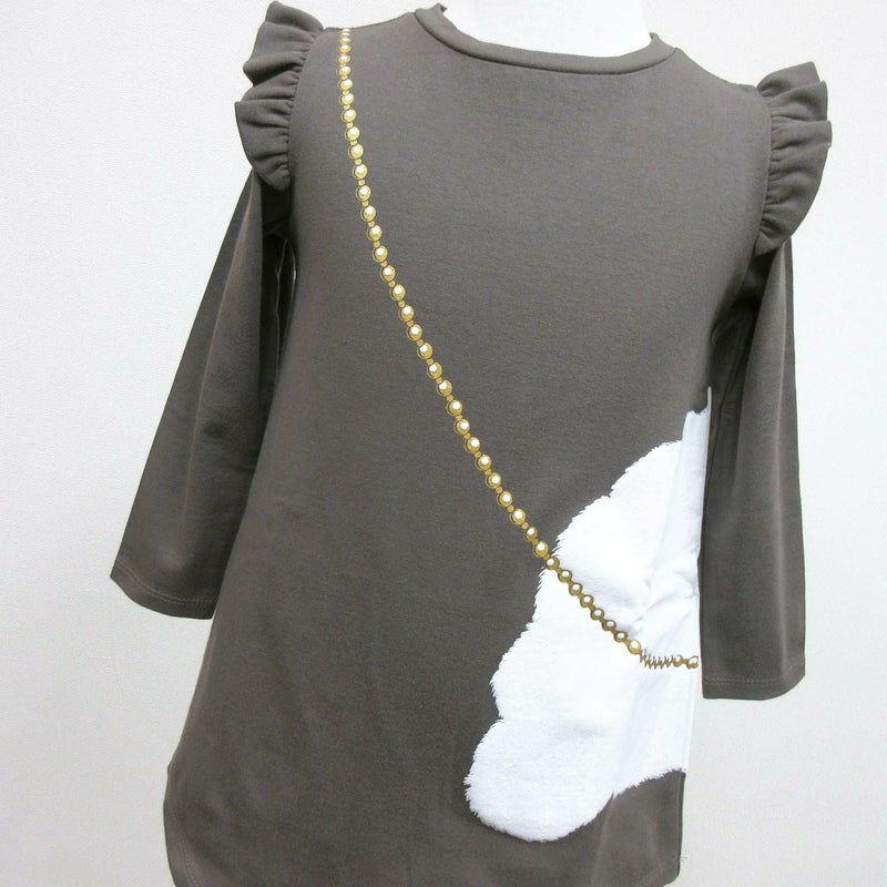 [返品・交換不可商品]長袖フリルワンピース「BAG?」（バッグ？）