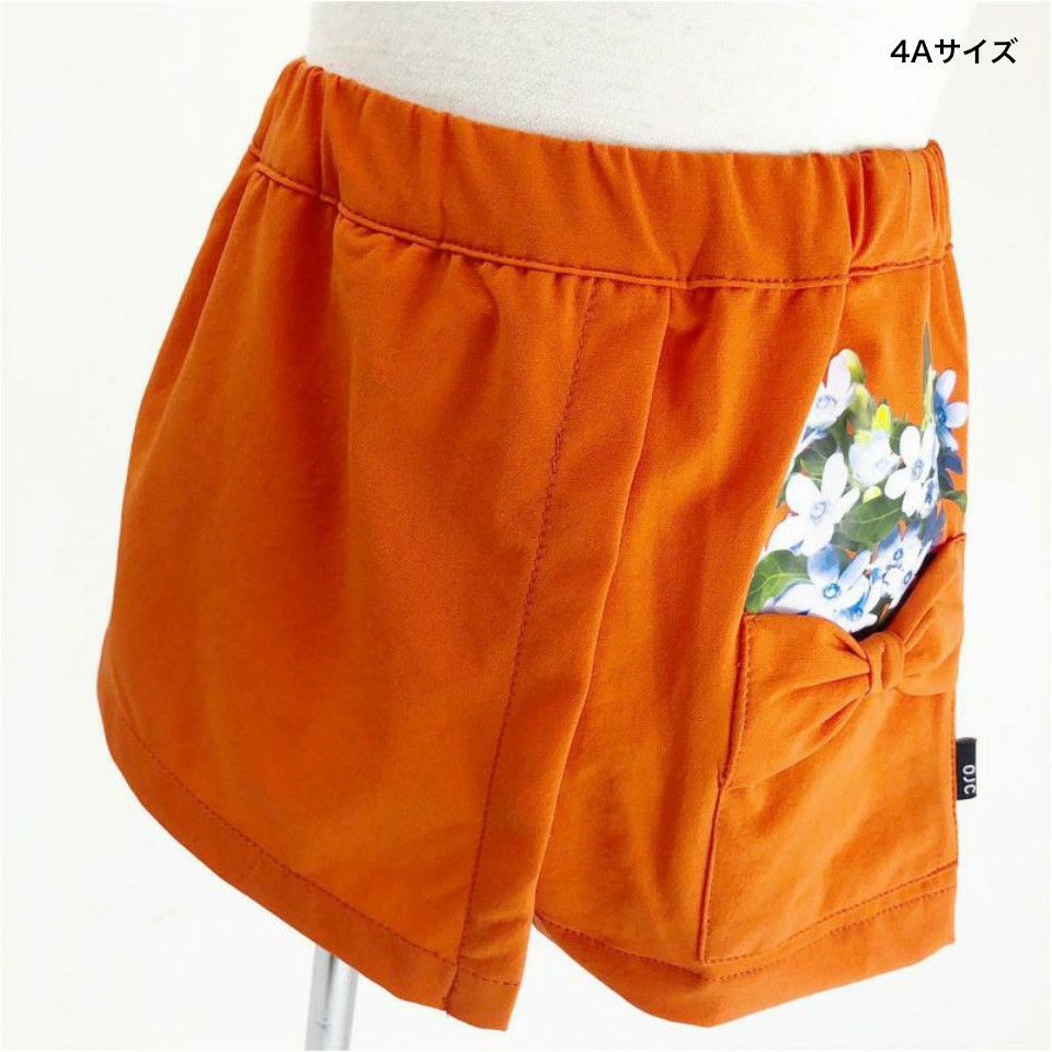 [返品・交換不可商品]BLACKOJICOナイロンストレッチキュロットパンツ「フラワー」