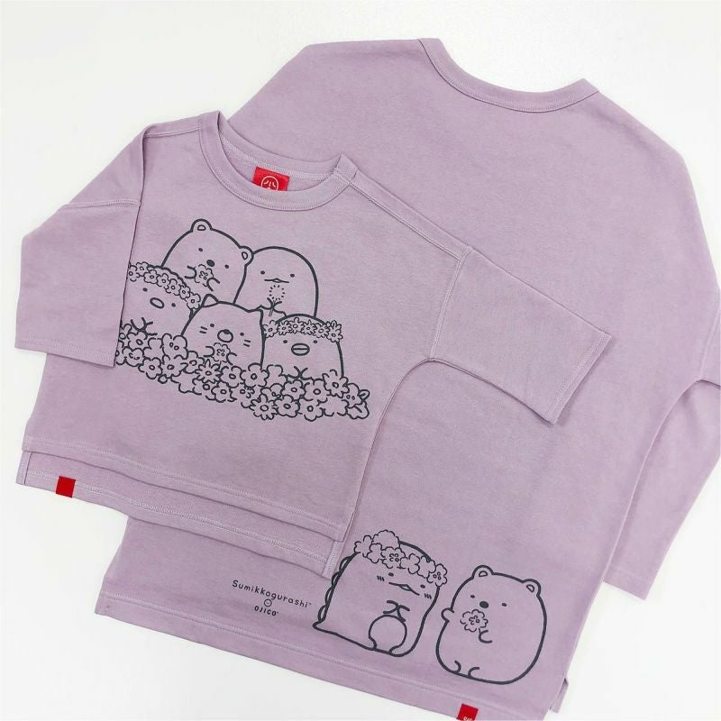 [返品・交換不可商品]すみっコぐらし×OJICO 七分袖Tシャツ（ミニ裏毛）「はなかんむり」