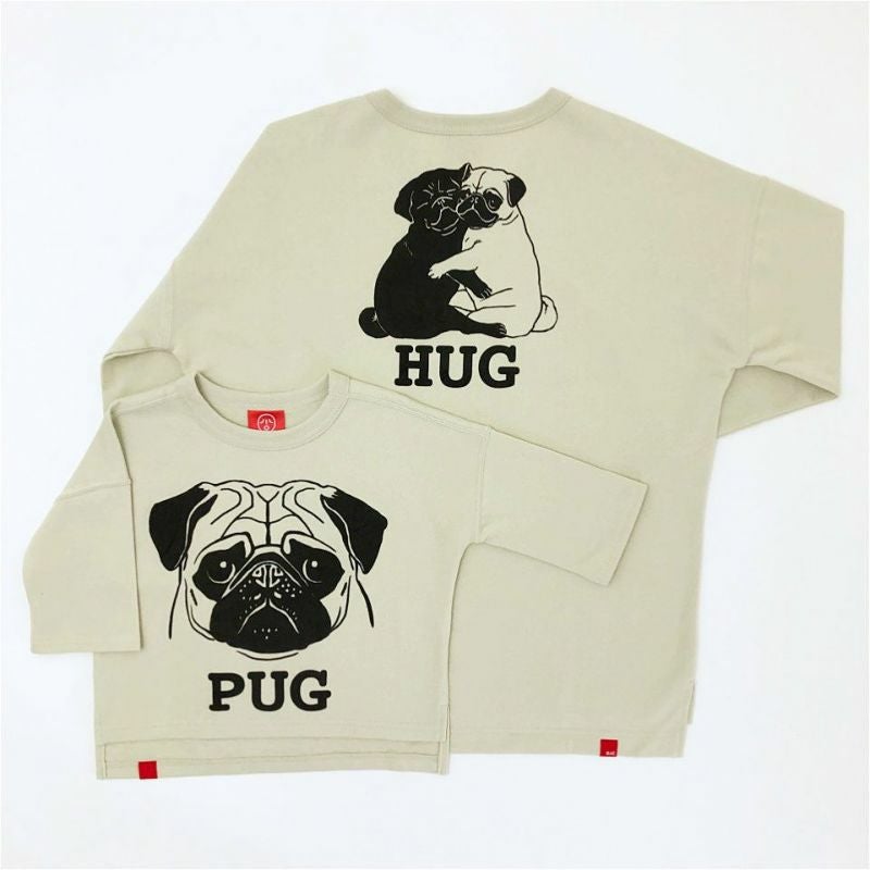 [返品・交換不可商品]七分袖Tシャツ（ミニ裏毛）「PUG」（パグ）