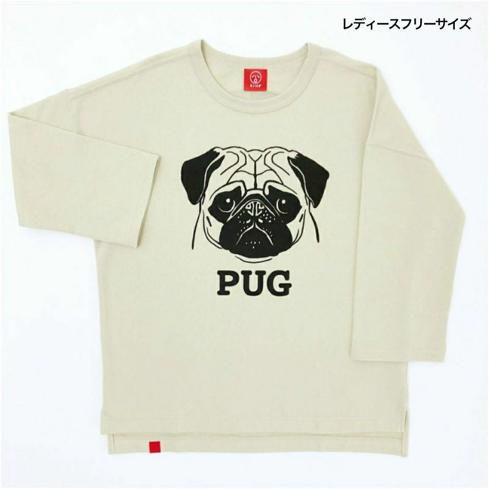 返品・交換不可商品]七分袖Tシャツ（ミニ裏毛）「PUG」（パグ） | T