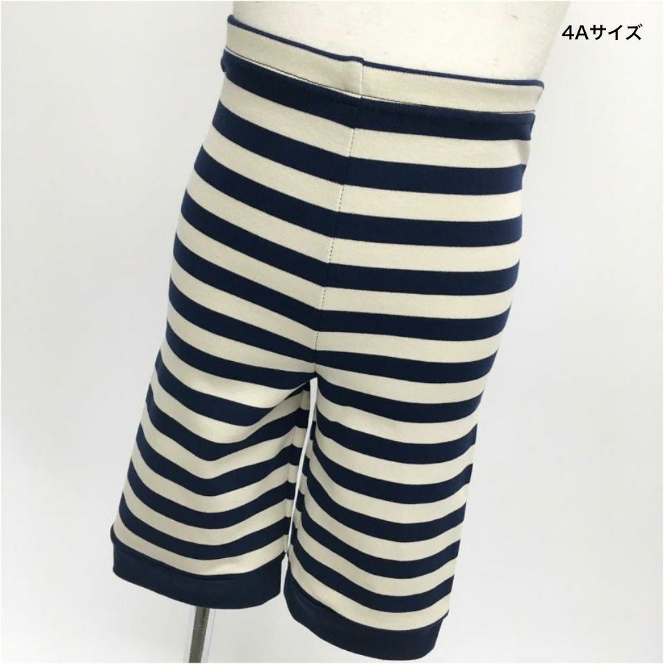 [返品・交換不可商品]ボーダーハーフパンツ オフホワイト×ブラック