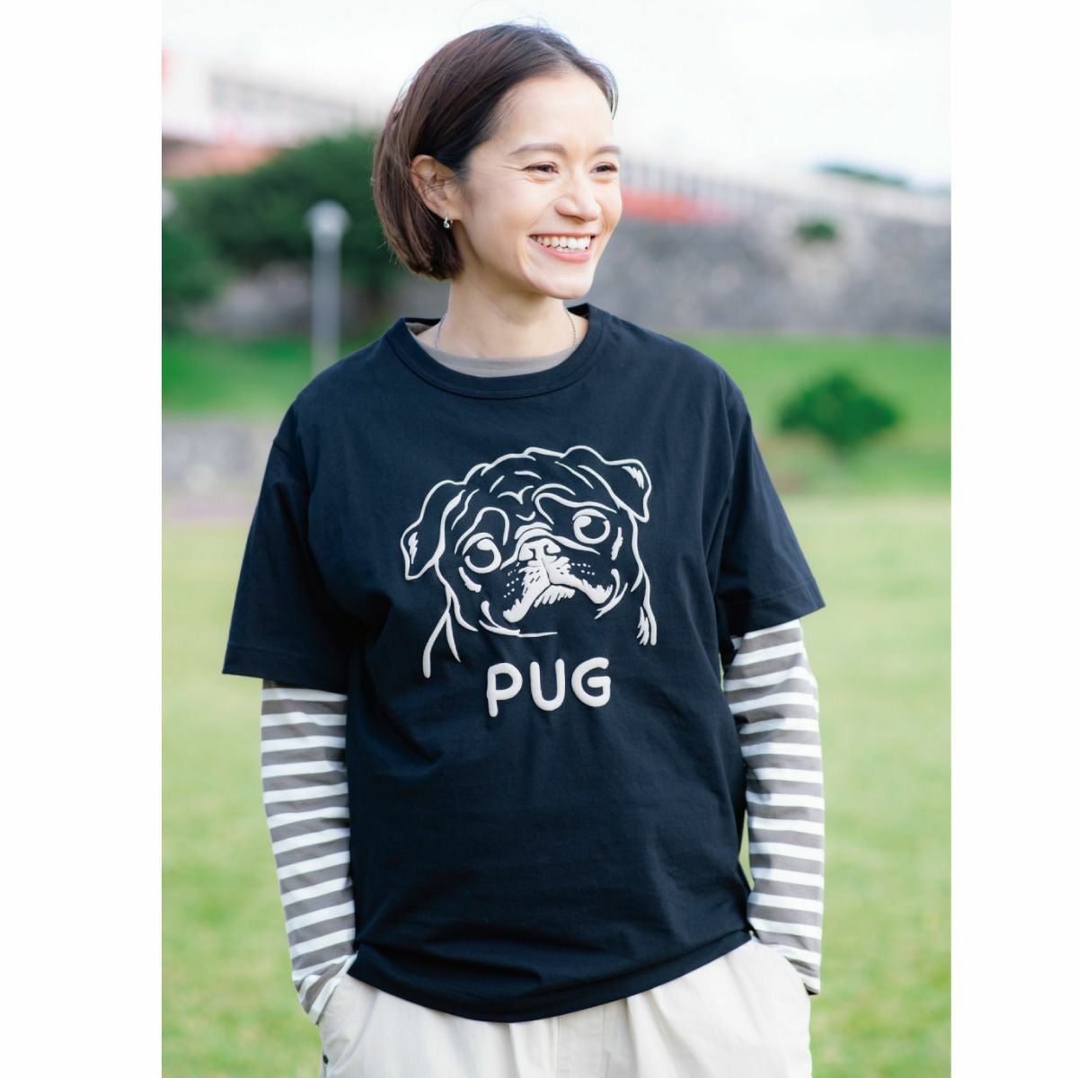 ハグオーワー　ビックサイズTシャツ2枚 半袖Tシャツ「PUG2」（パグ2） | TシャツのOJICO