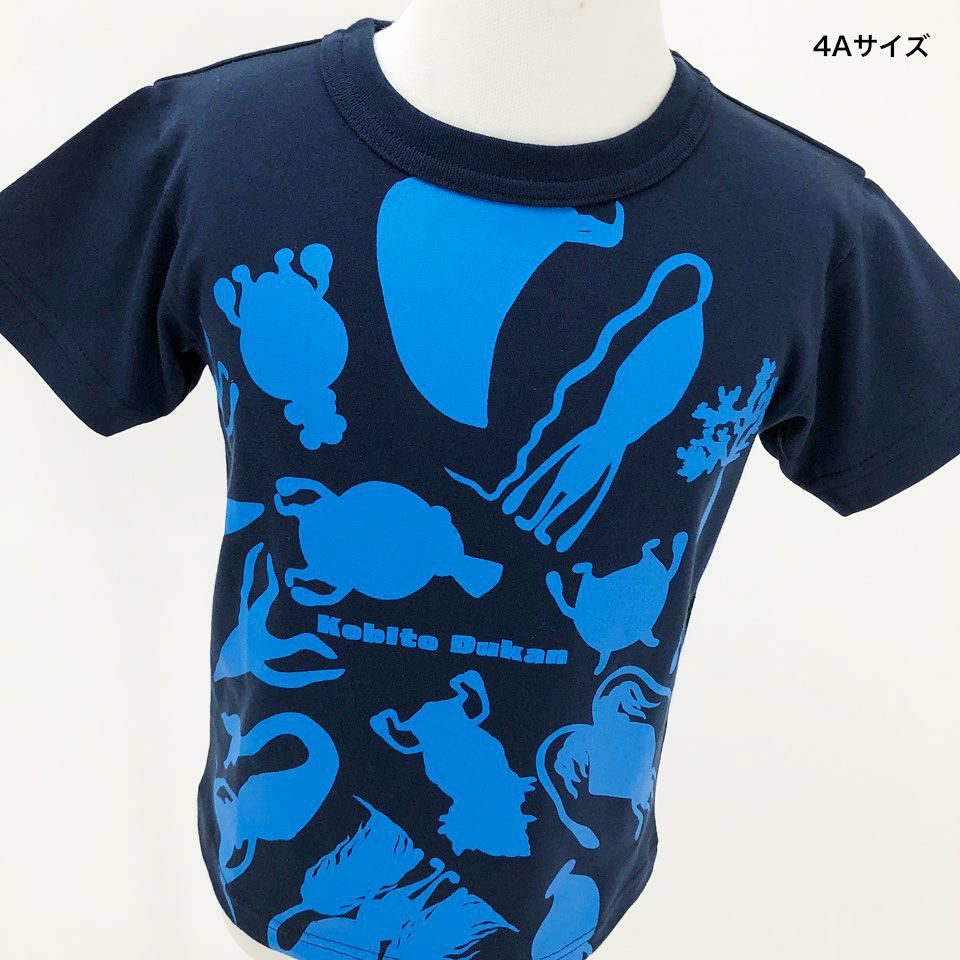 コトハヨコザワ　todo ネイビー アシンメトリーデザイン Tシャツ 返品・交換不可商品]半袖Tシャツ・海ごみゼロ大作戦！in石川 こびと