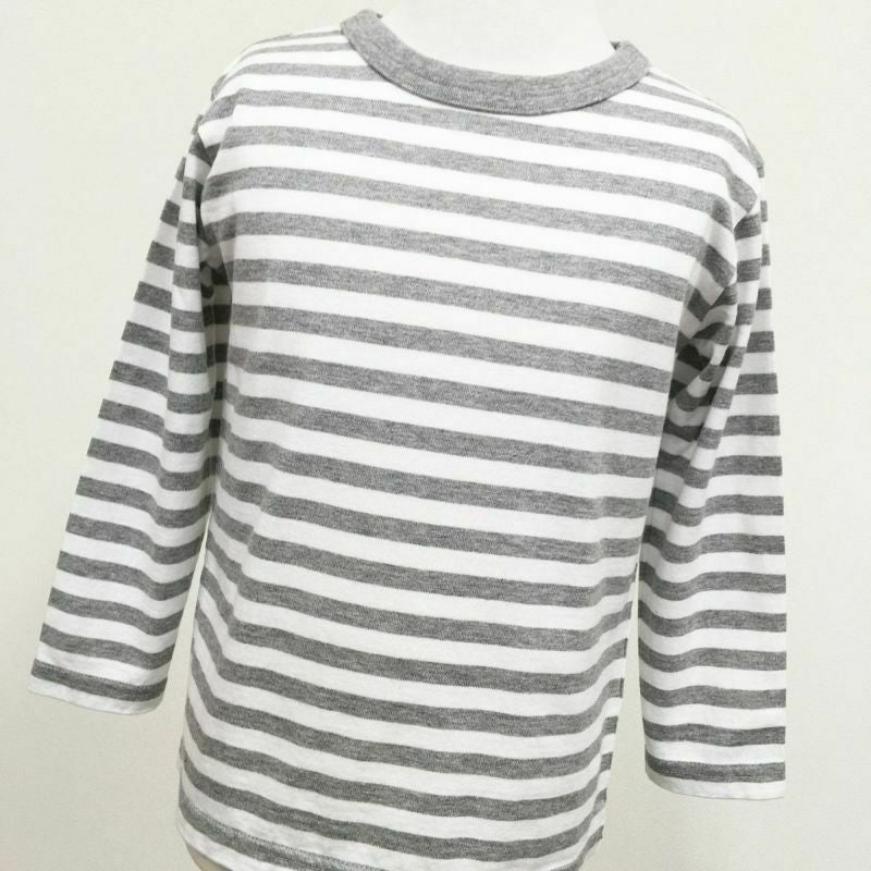 [返品・交換不可商品]ボーダーロングスリーブA ホワイト×杢グレー
