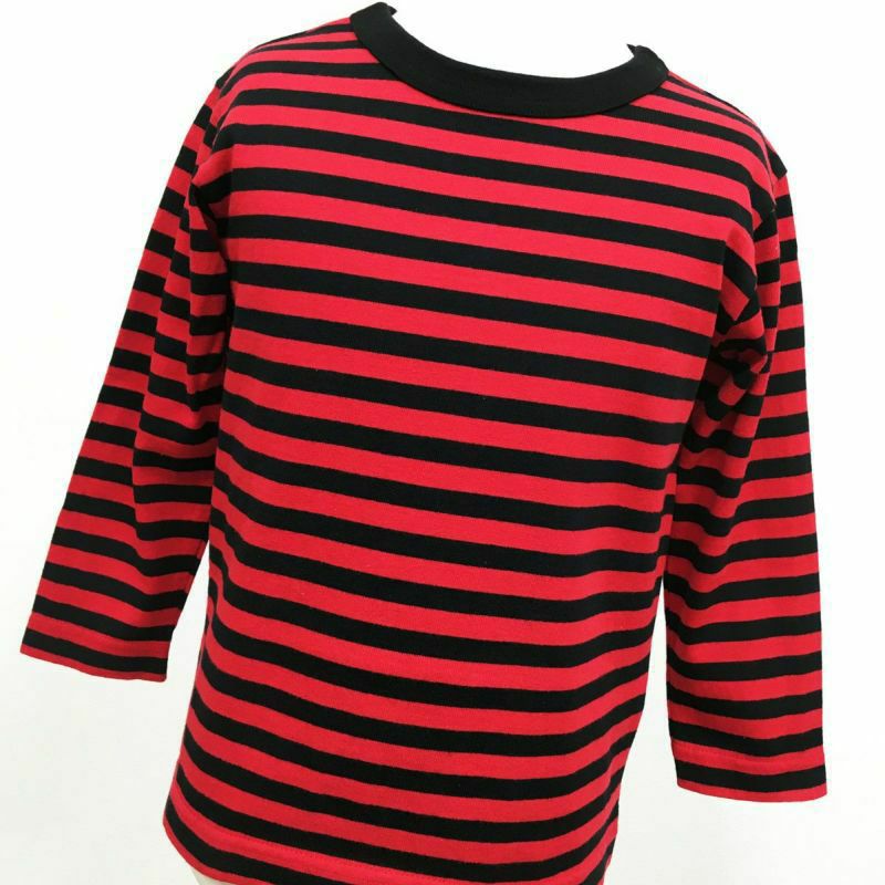 [返品・交換不可商品]ボーダーロングスリーブA ブラック×レッド