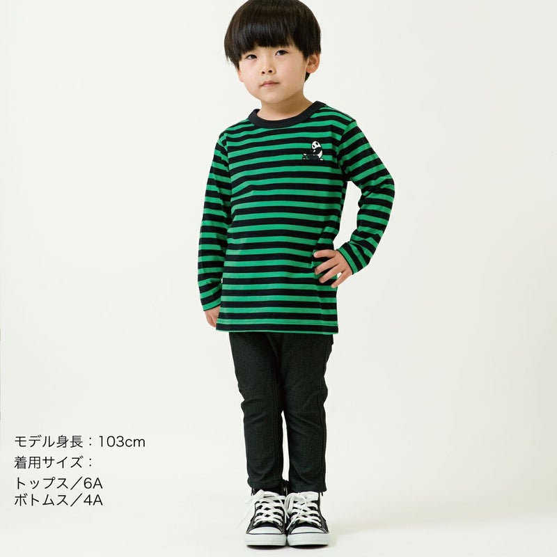 刺繍ボーダー長袖Tシャツ「REVERSI」（リバーシ）