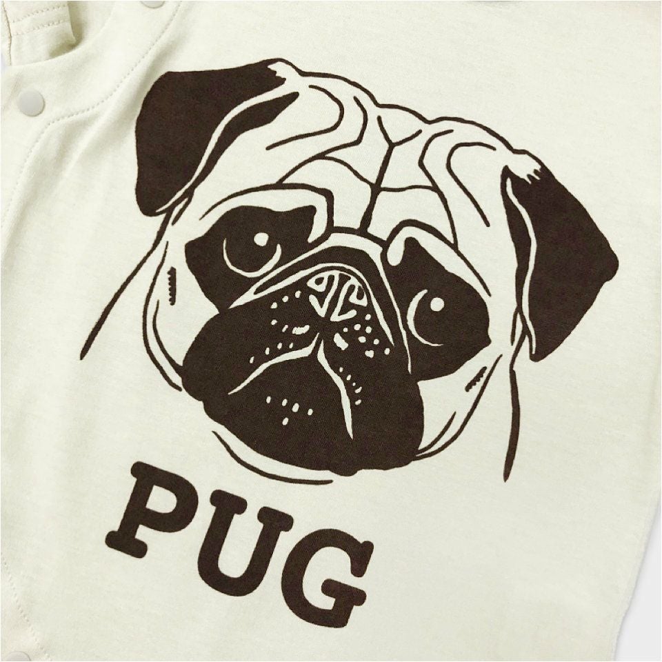 パグ様 前開きロンパース「PUG」（パグ） | TシャツのOJICO