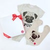 ベビーギフトセット・PUG（前開きロンパース＋スタイ）