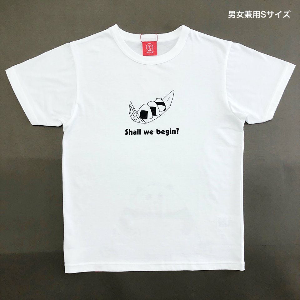 半袖Tシャツ「OMUSUBI PANDA」（おむすびパンダ）カラー白のおとなサイズ正面