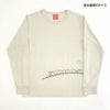 長袖Tシャツ（袖口リブ）「SHIMAENAGA」（シマエナガ）グレージュの大人サイズ前
