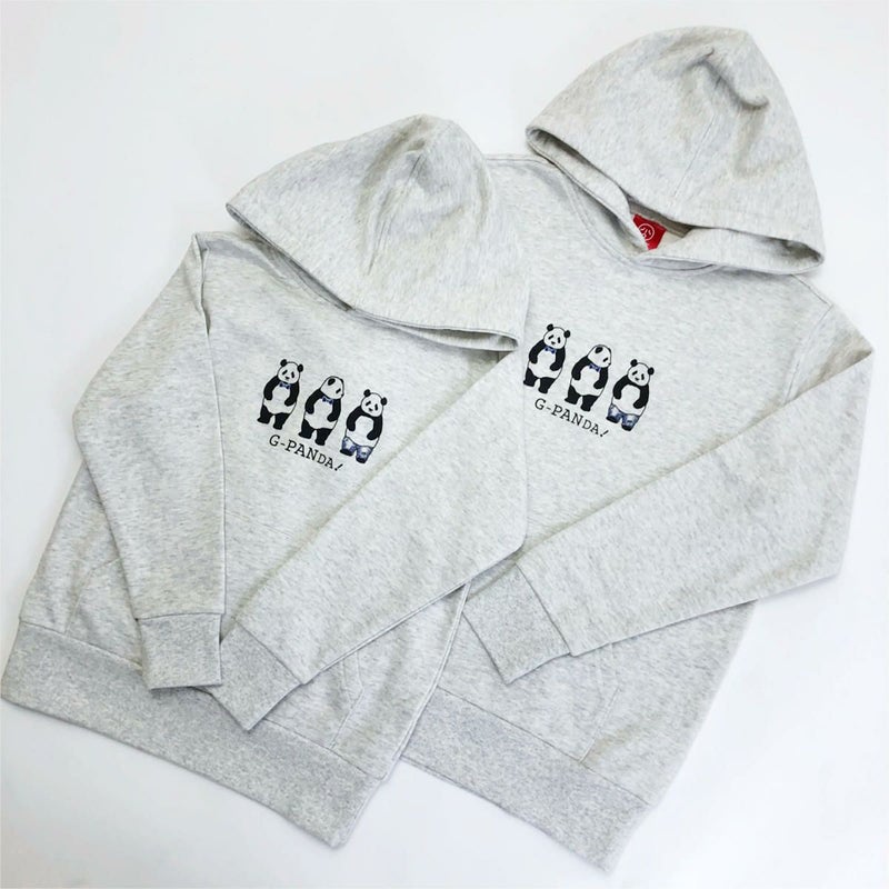 パーカ「G-PANDA」（Gパンだ）のこどもとおとなサイズ写真