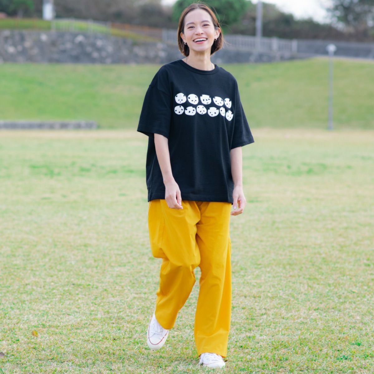 【ななこ】　美品Ｔシャツ ＋ワイドパンツ＋コットントラウザーおまとめ ワイドTシャツ（ミニ裏毛）「PANDAIFUKU」（ぱんだいふく） | Tシャツ