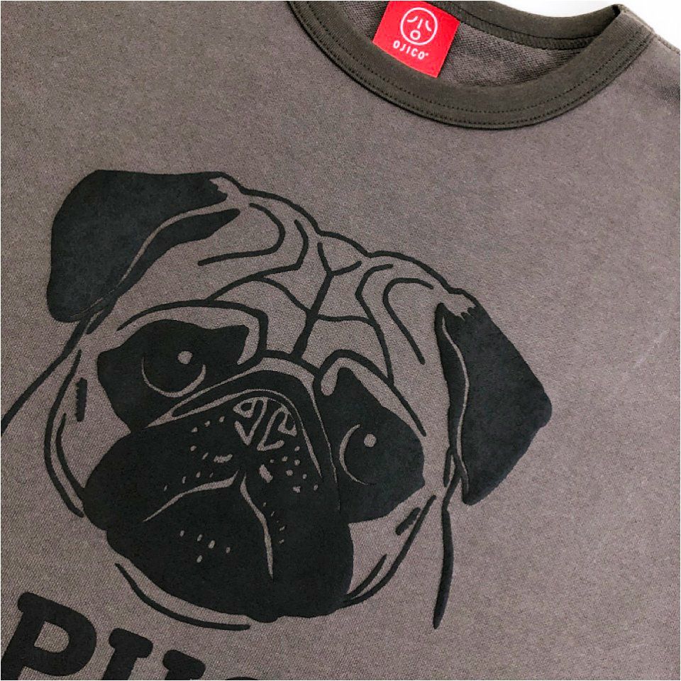 ワイドTシャツ（ミニ裏毛）「PUG」（パグ） | TシャツのOJICO