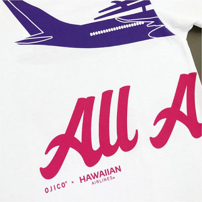 返品・交換不可商品]半袖Tシャツ ハワイアン航空×OJICO「All Aboard 