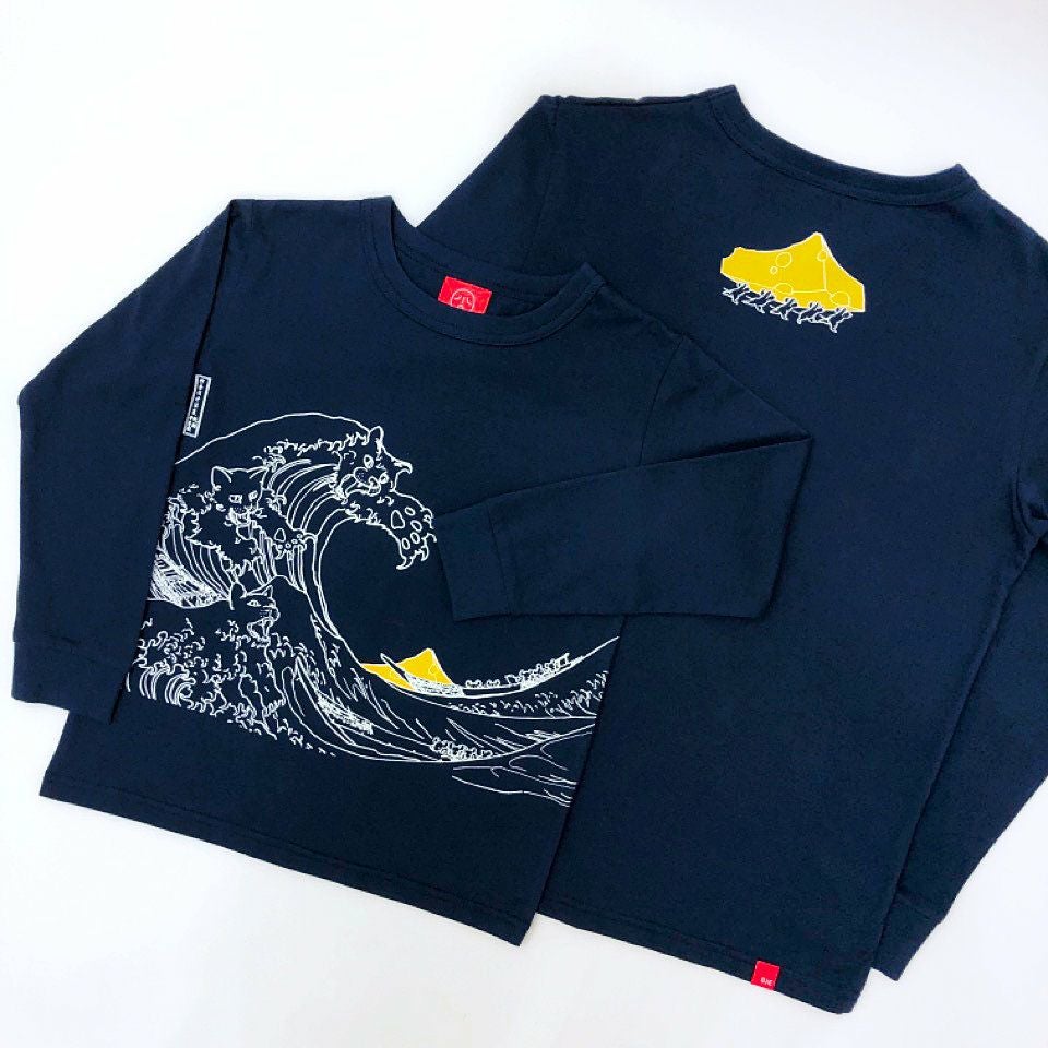 返品・交換不可商品]長袖Tシャツ（袖口リブ）「神奈川沖浪裏チーズ