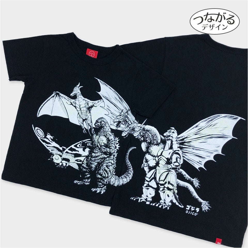夜遊Tee 黒ドラゴン、白虎 Mサイズ 6/6発売開始]ゴジラ｜OJICO コラボTシャツ『モンスターズ』 | Tシャツ