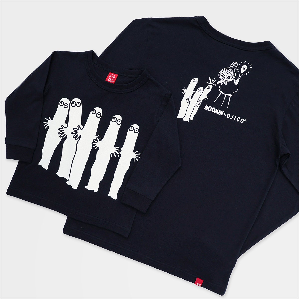 長袖Tシャツ（袖口リブ）ムーミン×OJICO「ニョロニョロとミイ」