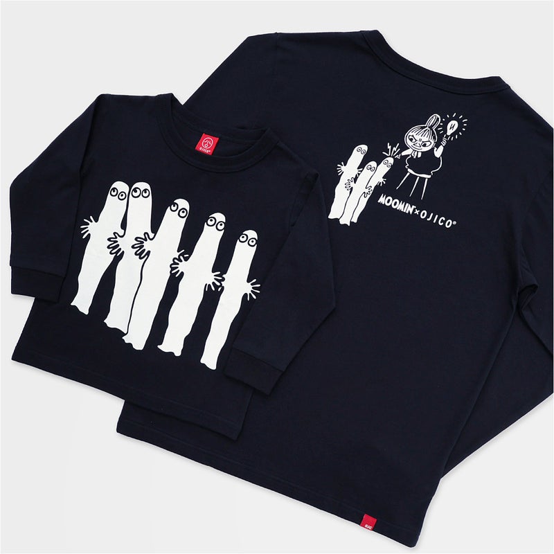 長袖Tシャツ（袖口リブ）ムーミン×OJICO「ニョロニョロとミイ」