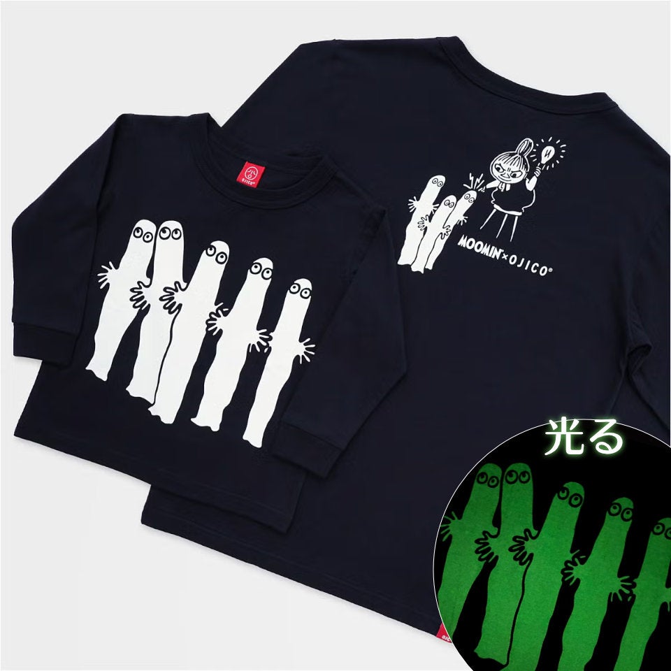 長袖Tシャツ（袖口リブ）ムーミン×OJICO「ニョロニョロとミイ」