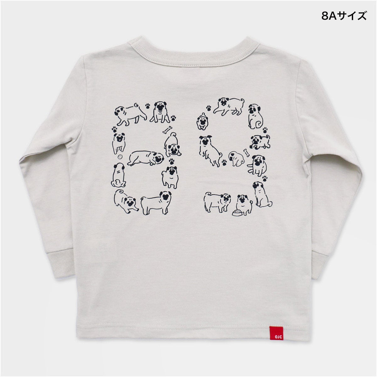 長袖Tシャツ（袖口リブ）「89」（パグ） | TシャツのOJICO