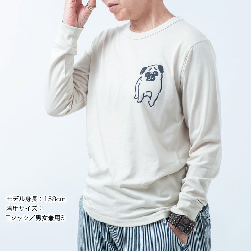 長袖Tシャツ（袖口リブ）「89」（パグ）