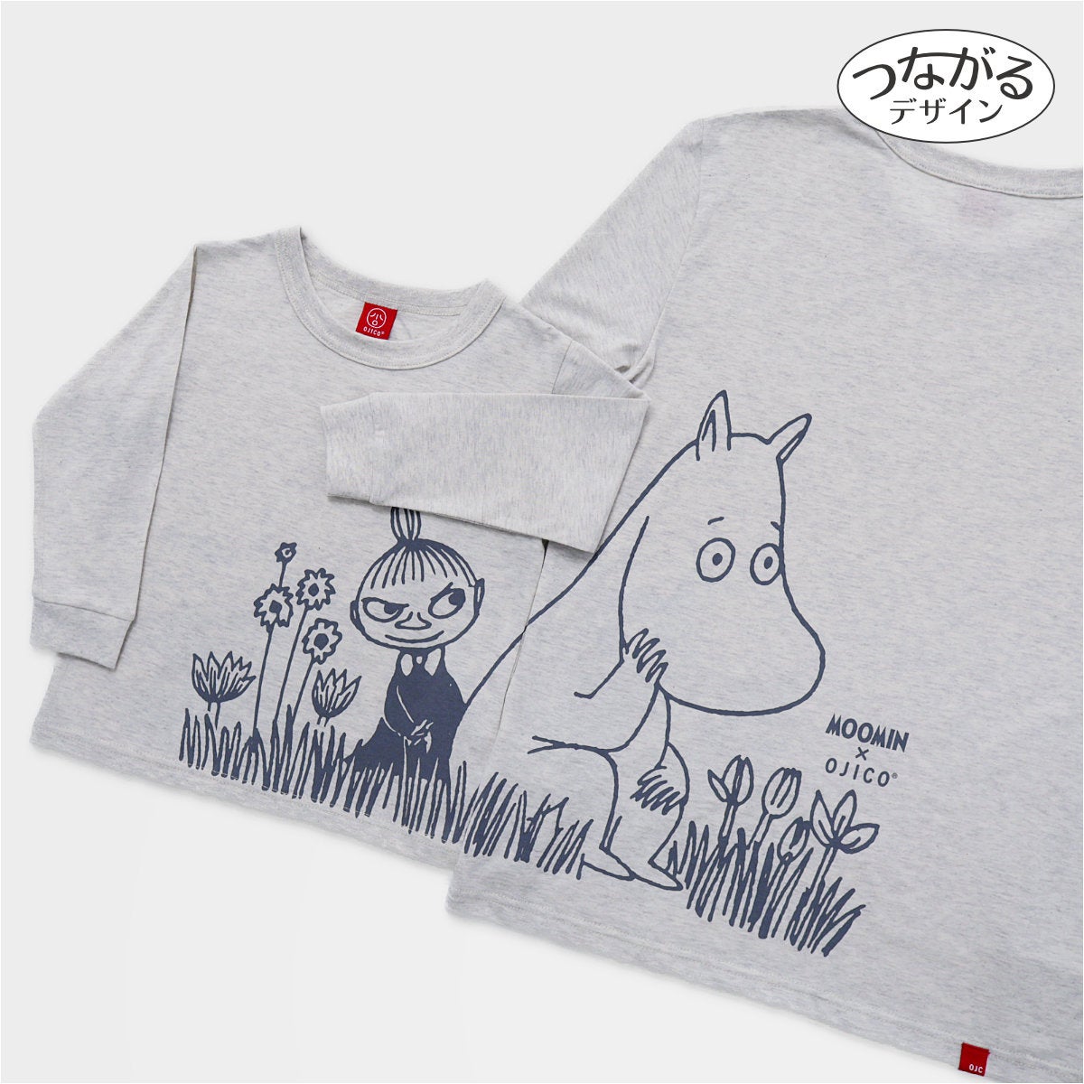 長袖Tシャツ（袖口リブ）ムーミン×OJICO「ムーミンとミイ」