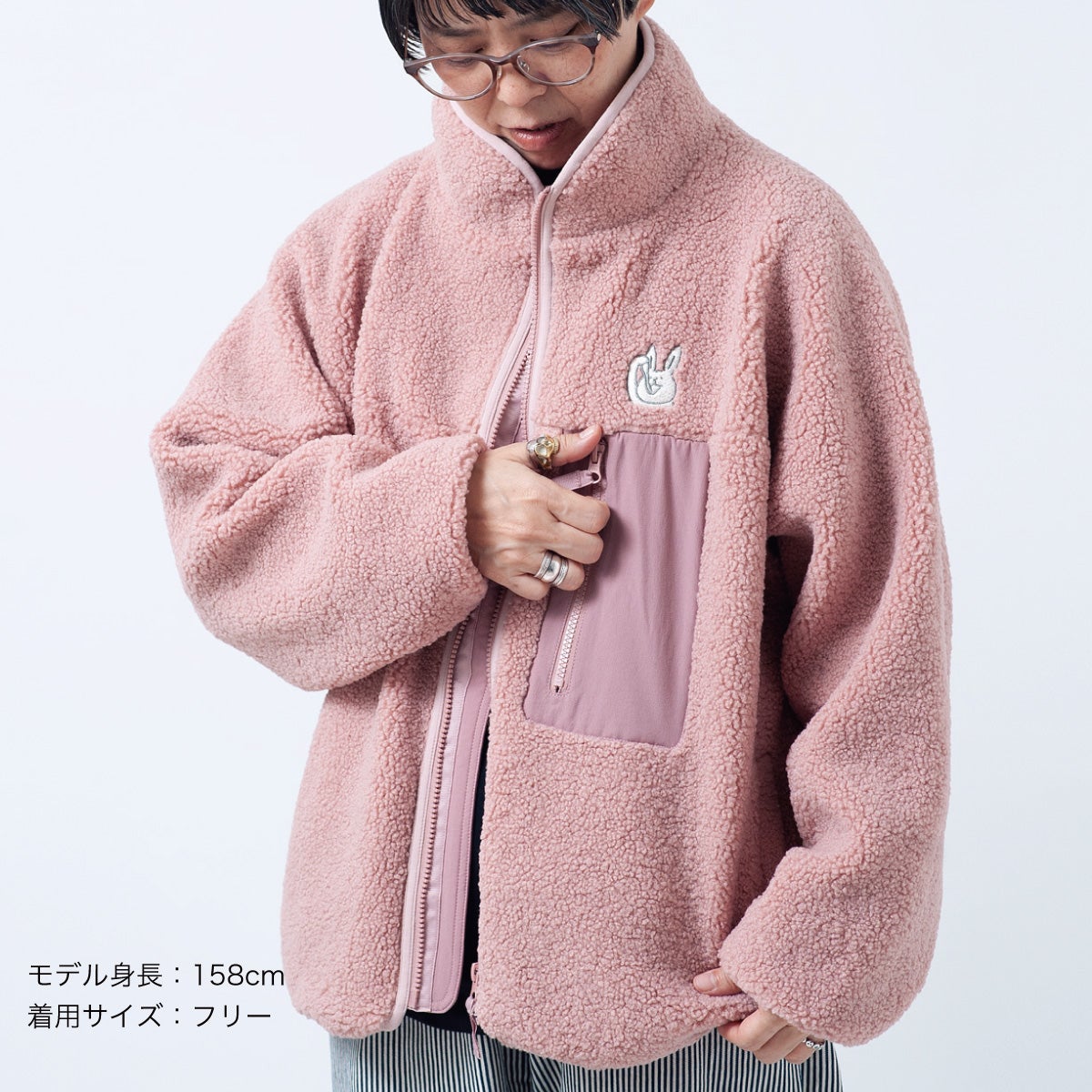 フリースジャケット「MOCHIUSAGI」（もちうさぎ）